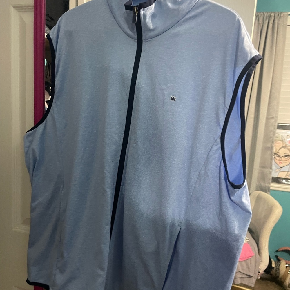 Crown & Ivy Sky Blue Zip Vest